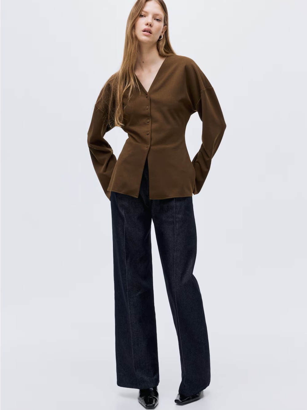 H&M-Button Front Top- Size XS - Picture 2 of 8
